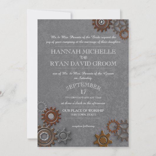 ギアーズ インダストリアル スチール グレー 招待状 (正面)
