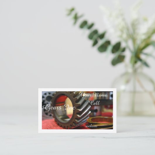 ギア機械金属歯車 名刺 (スタンド正面)