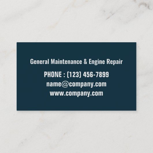 ギア自動車修理車の整備士工業 名刺 (裏面)