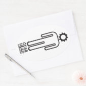 ギア頭匿名ステッカー 楕円形シール (封筒)