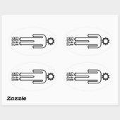 ギア頭匿名ステッカー 楕円形シール (シート)