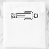 ギア頭匿名ステッカー 楕円形シール (バッグ)