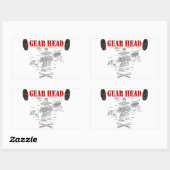 ギア頭 長方形シール (シート)