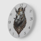 「ギア駆動巨人：スティームパンク海馬」 ラージ壁時計 (傾斜)