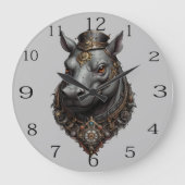 「ギア駆動巨人：スティームパンク海馬」 ラージ壁時計 (正面)