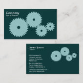 ギア- Lt Blue Green on Dk Green 名刺 (正面/裏面)