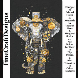 ギアCOGSホイールスチームパンクエレファントAT8デクページ 薄葉紙