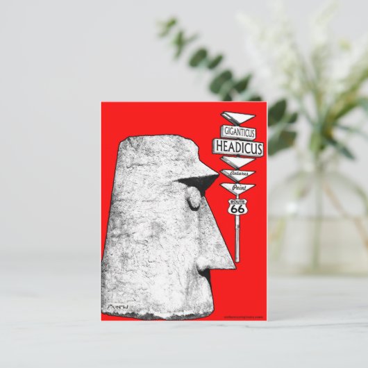 ギガティーチス岬ルート66アンタレス道路標識 ポストカード (スタンド正面)