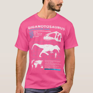 ギガノトサウルスファクトシートギガノトサウルス恐竜 Tシャツ