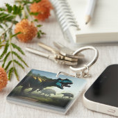 ギガノトサウルス恐竜の散歩、キーリング キーホルダー (正面右)