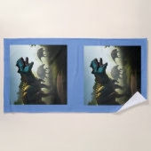 ギガノトサウルス恐竜の散策、ビーチタオル ビーチタオル (正面)