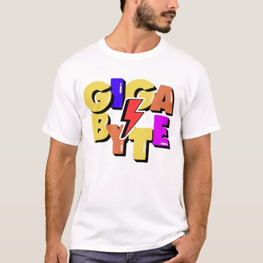 ギガバイトコンピュータデータ測定単位 Tシャツ (正面)