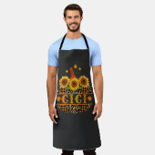 ギギギガンプキンヒョウ印刷ひまわりバッファロープレイド エプロン (着用した状態)