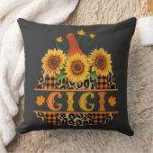 ギギギガンプキンヒョウ印刷ひまわりバッファロープレイド クッション (ブランケット)