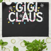 ギギクロースクリスマスライトパジャマファミリーマッチング キッチンタオル (折り畳み)