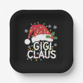 ギギクロースクリスマスライトパジャマファミリーマッチング ペーパープレート (正面)