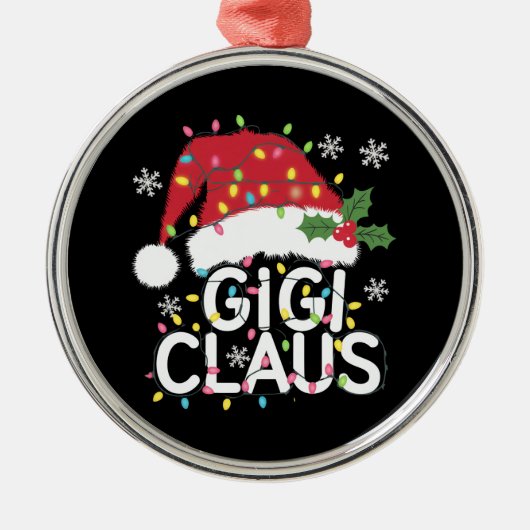 ギギクロースクリスマスライトパジャマファミリーマッチング メタルオーナメント (正面)