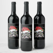 ギギクロースクリスマスライトパジャマファミリーマッチング ワインラベル (ボトル)