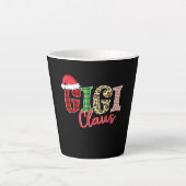 ギギクロースサンタハットおもしろいクリスマスパジャマ服 カフェラテマグ (正面)