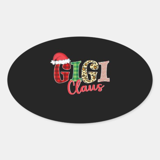 ギギクロースサンタハットおもしろいクリスマスパジャマ服 楕円形シール (正面)