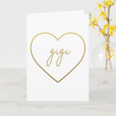 ギギゴールデンエレガントグラディエントハートおばあちゃんギフト カード (黄色い花)