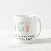 ギギパーソナライズされたフローラパステルカラーズグランマ コーヒーマグカップ (正面右)