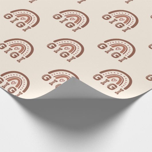 ギギボホ虹かわいい祖母のギフト ラッピングペーパー (角)