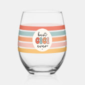 ギギモダン最高のエバーカワイイレトロおばあちゃん ステムなしワイングラス (正面)