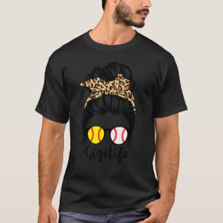 ギギライフメッシーバンヘアおもしろいベースボールソフトボールG Tシャツ