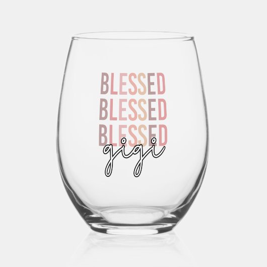 ギギ賛美 |ギギおばあちゃんのギフト ステムなしワイングラス (正面)