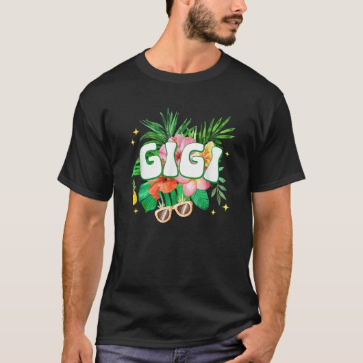 ギギ ハワイ 誕生日パーティー 家族 アロハ ハワイアン F Tシャツ (正面)
