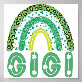 ギギSt patricks dayアイリッシュ祖母レインボー ポスター