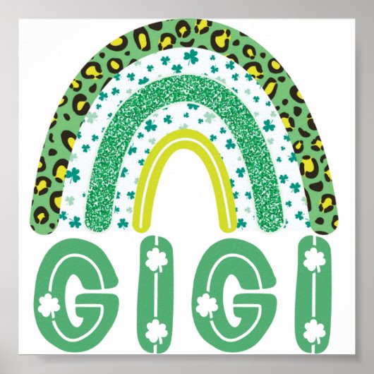 ギギSt patricks dayアイリッシュ祖母レインボー ポスター (正面)