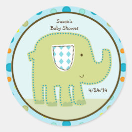 ギグル集団ゾウのシール/カップケーキトッパー ラウンドシール