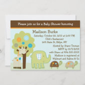 ギグル集団/ジャングル動物ベビーシャワー招待状 招待状 (正面)