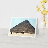 ギザのピラミッドのエジプトの馬車 カード (黄色い花)