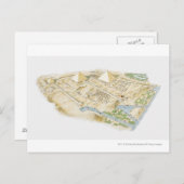 ギザのピラミッドイラストレーション ポストカード (正面/裏面)