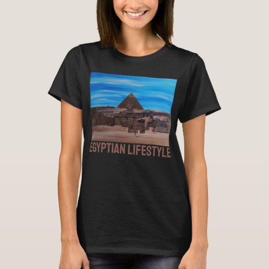 ギザの大スフィンクスとカフラー王のピラミッド Tシャツ (正面)