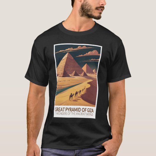 ギザの大ピラミッド 世界七不思議 Tシャツ (正面)