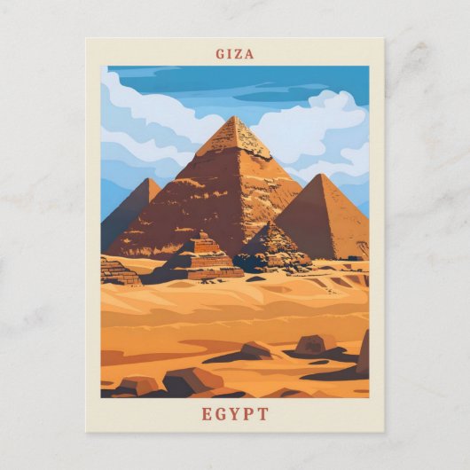 ギザエジプトエレガントヴィンテージ旅行 ポストカード (正面)