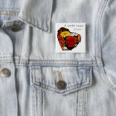 ギザギザのエッジハートブーケ写真カスタム 缶バッジ (インサイチュ)