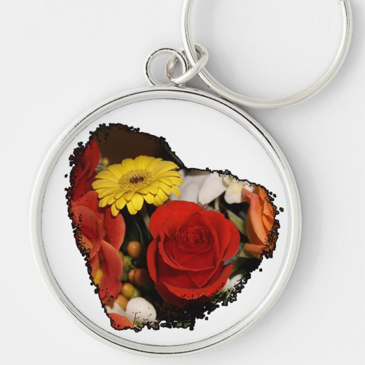 ギザギザのエッジハートブーケ キーホルダー (正面)