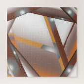 ギザギザのエッジ同心円のアーストーンアーグラデーショント ジグソーパズル (横)