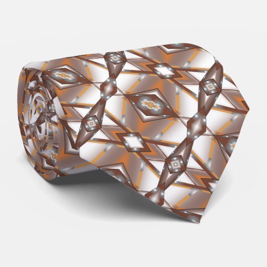 ギザギザのエッジ同心円のアーストーンアーグラデーショント ネクタイ (ロール)
