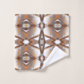 ギザギザのエッジ同心円のアーストーンアーグラデーショント バスタオルセット (ウォッシュタオル)