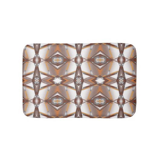 ギザギザのエッジ同心円のアーストーンアーグラデーショント バスマット (正面)
