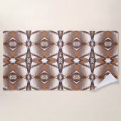 ギザギザのエッジ同心円のアーストーンアーグラデーショント ビーチタオル (正面)