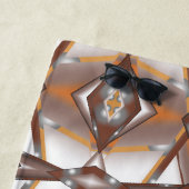 ギザギザのエッジ同心円のアーストーンアーグラデーショント ビーチタオル (インサイチュ)