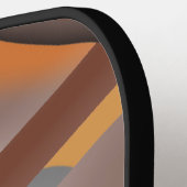 ギザギザのエッジ同心円のアーストーンアーグラデーショント ピックルボールラケット (左詳細)