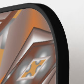 ギザギザのエッジ同心円のアーストーンアーグラデーショント ピックルボールラケット (左詳細)